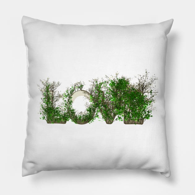 Love Garden Word Design Pillow by Looly Elzayat