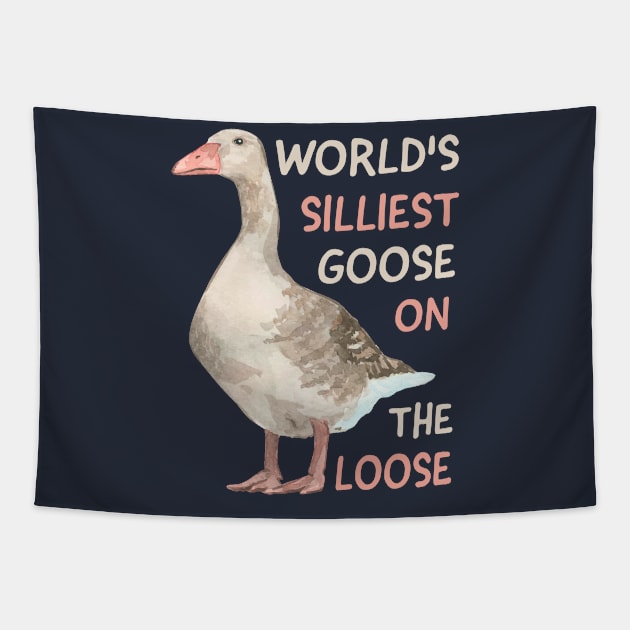 World's Silliest Goose On The Loose Tapestry by TheDesignDepot