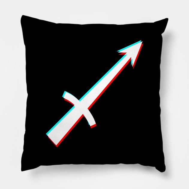 Sagittarius Star Sign White 3D Effect Pillow by bumblefuzzies