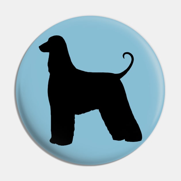 Afghan Hound Dog Breed Silhouette Pin by Coffee Squirrel