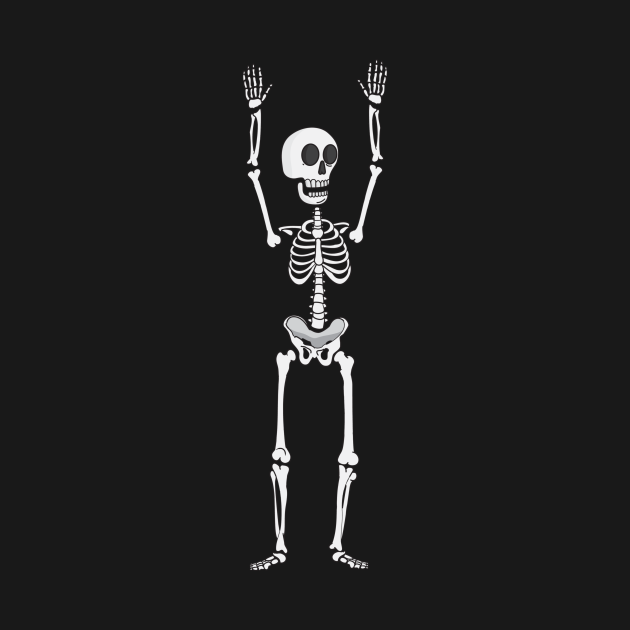 Skeleton Holding His Hands Up - Skeleton - T-Shirt | TeePublic