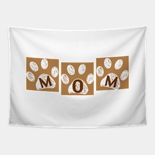 Mom Text With Paw Happy Mother's Day Brown Tapestry