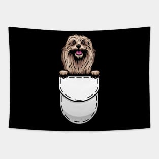 Funny Lhasa Apso Pocket Dog Tapestry