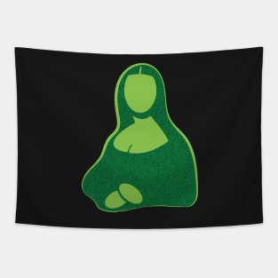 Pop Minimal Lime Green Mona Lisa Tapestry