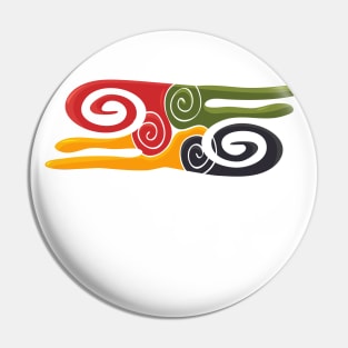 Kwatakye Atiko Adinkra symbol in pan african colors Pin