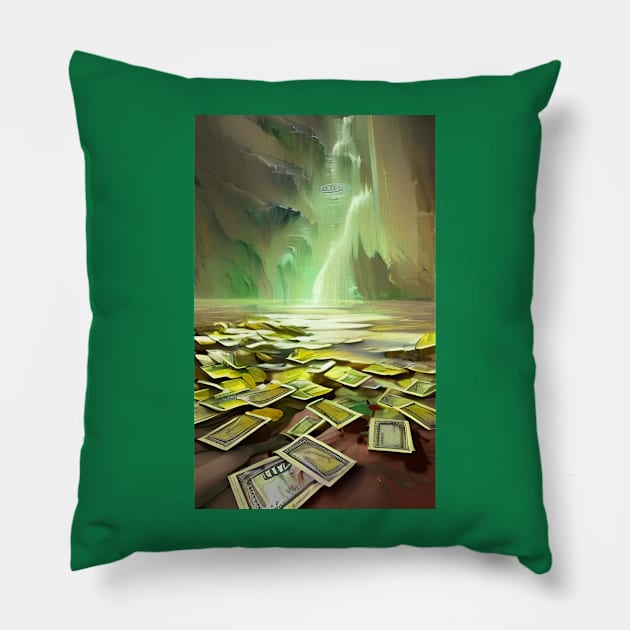 Fountain of wealth Pillow by Gaspar Avila