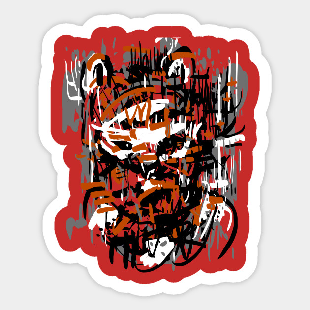 Mummy Abstract Face Art Sticker Teepublic