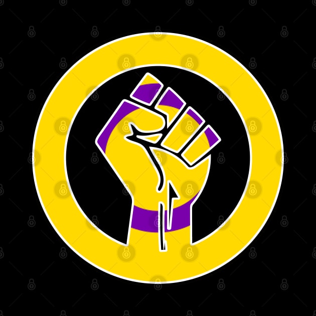 Black Lives Matter Fist Circled LGBTQ Flag Intersex by aaallsmiles