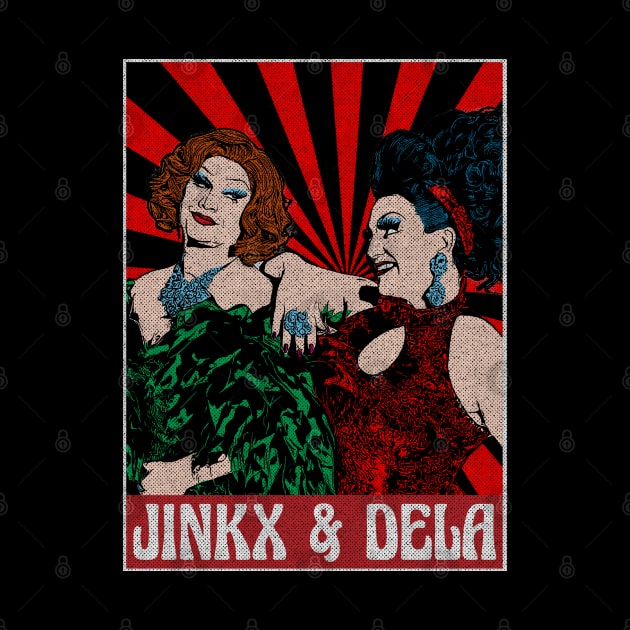 Vintage Jinkx and Dela Pop Art by Motor Lipat