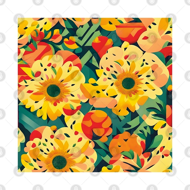 Marigold Colorful Abstract Artwork by PatternToSuccess