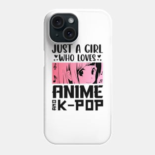 Anime T-Shirt, Anime Graphic Shirt, Just A Girl Who Loves Anime Cats and Bubble Tea Anime T-Shirt, Gift For Anime Lover Phone Case