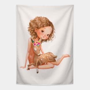 Curly Fawn Tapestry