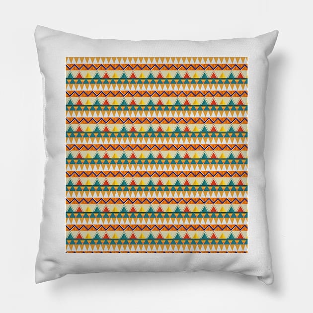 African Kente Triangle Geometric Pattern Pillow by 4U2NV-LDN