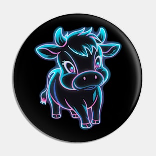 Neon glow cow Pin