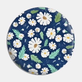 Daisy Floral Pattern - Blue Pin