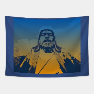 Vaporwave Genghis Khan 4228 Ulaanbaatar Tapestry