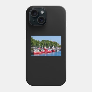 Fishing boats, Alter Strom, Warnemünde, Rostock, Mecklenburg-Western Pomerania Phone Case