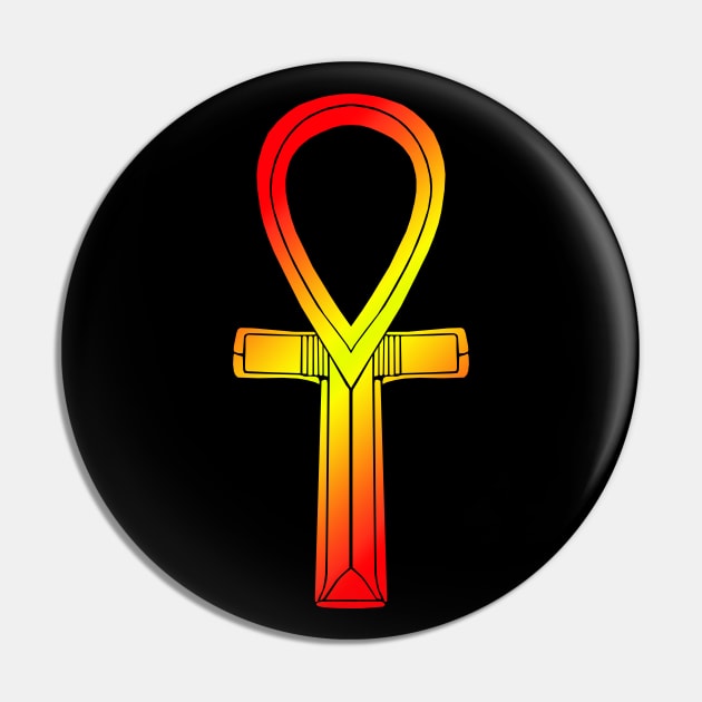 Ankh - Fire Gradient Pin by GAz