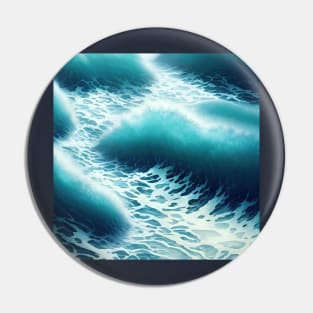 Hyperrealistic blue ocean waves Pin