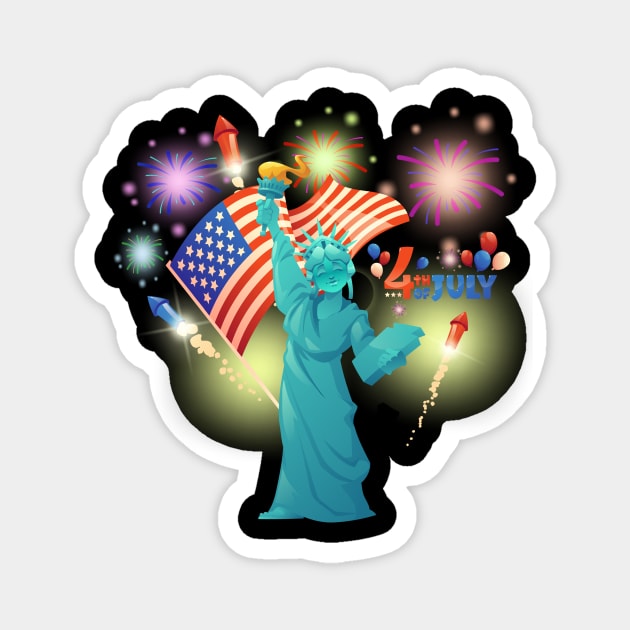 4th of July Statue of Liberty Magnet by WalkingMombieDesign