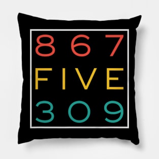 8675309 Nostalgic and Funny 70s 80s Retro Vintage Pillow