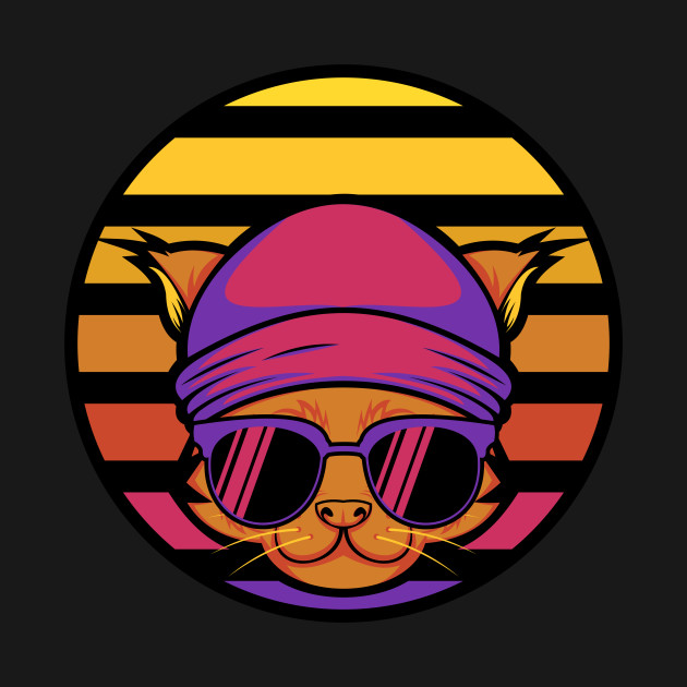 Discover Retro Rap Cat 80's Groovy Illustration - Funny Cat Gifts - T-Shirt