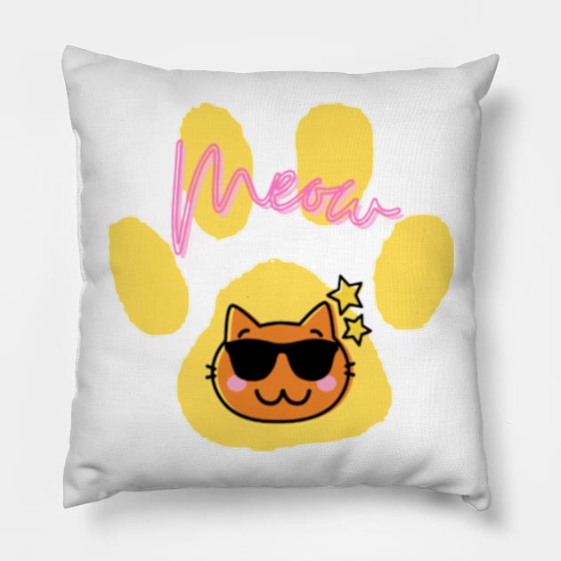 Cool Sunglasses Cat Pillow by Silverwind