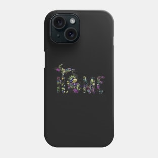 Watercolor Flowers & Black Leather Michigan Home | Cherie's Art (c)2020 Phone Case