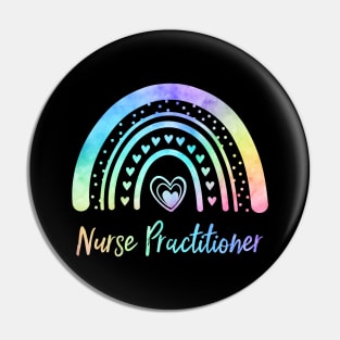 Nurse Practitioner NP Watercolor Rainbow Nursing Pin