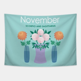 November Birth Flowers Tapestry