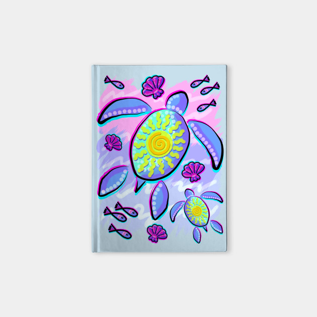 Sea Turtle And Sun Abstract Glitch Ultraviolets Sea Turtle