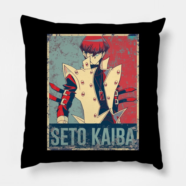 Kaiba in Hope and Distressed Style Anime Art Pillow by DeathAnarchy