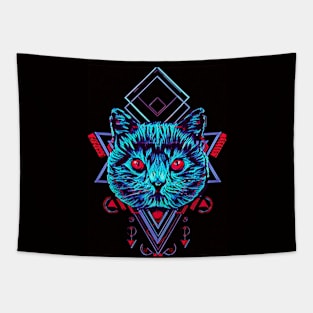 Neon Cat Tapestry