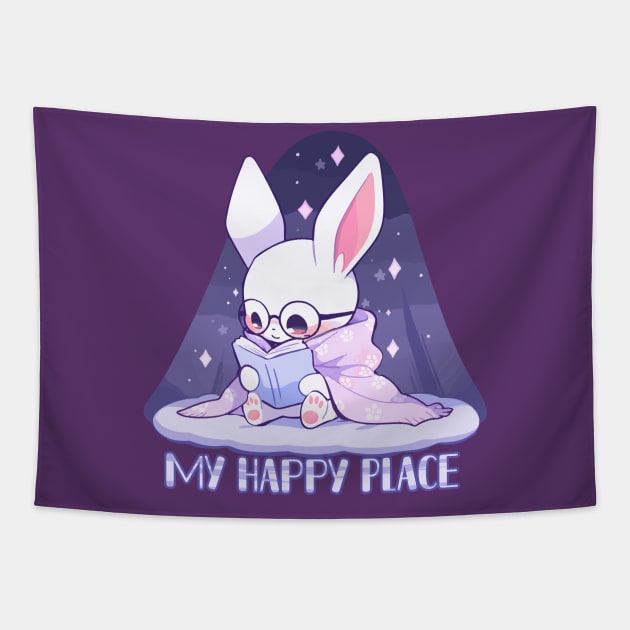 Bunny My Happy Place Tapestry by Myanko