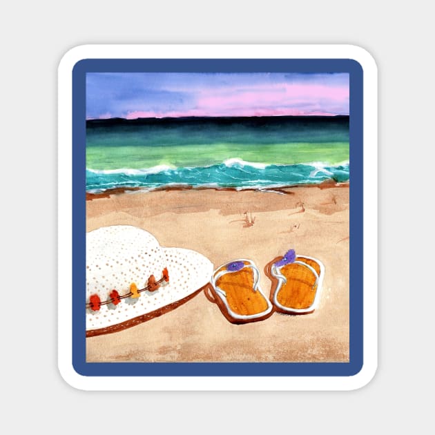 Barefoot On The Beach Magnet by MMcBuck