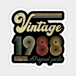 Vintage 1988 36th Birthday Gift Men Women 36 Years Old Magnet