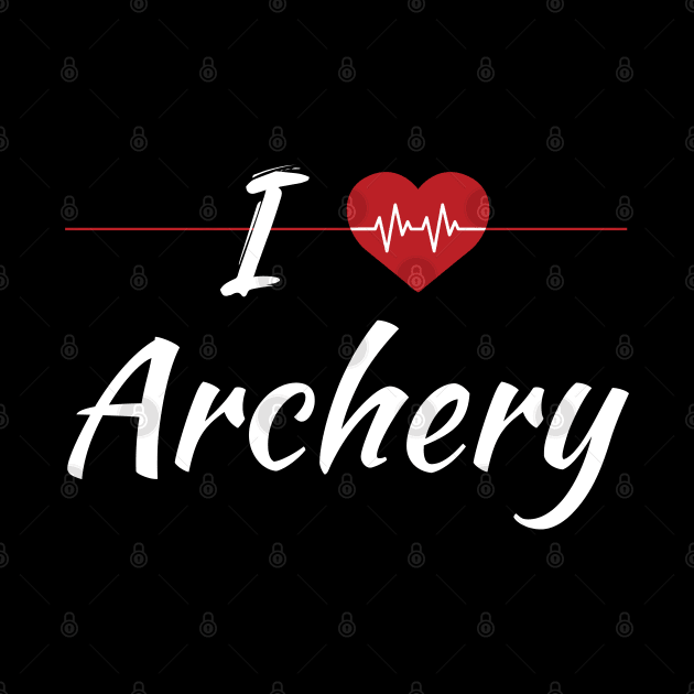 I Love Archery Cute Red Heartbeat by SAM DLS