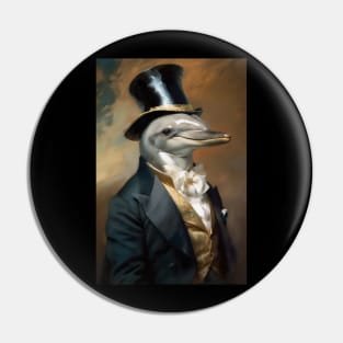 Dapper Dolphin Animal Portrait Pin