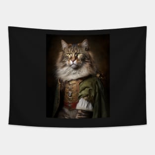 Royal Portrait of a Norwegian Forest Cat Tapestry