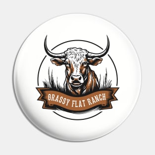 Grassy Flat Ranch Cow Pin