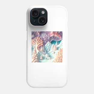 Papercut 3D illustration of magical fairy place Phone Case