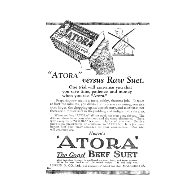 Hugon & Co. - Hugons 'Atora' Beef Suet - 1929 Vintage Advert by BASlade93