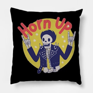 Skeleton Finger Horn Up! Pillow