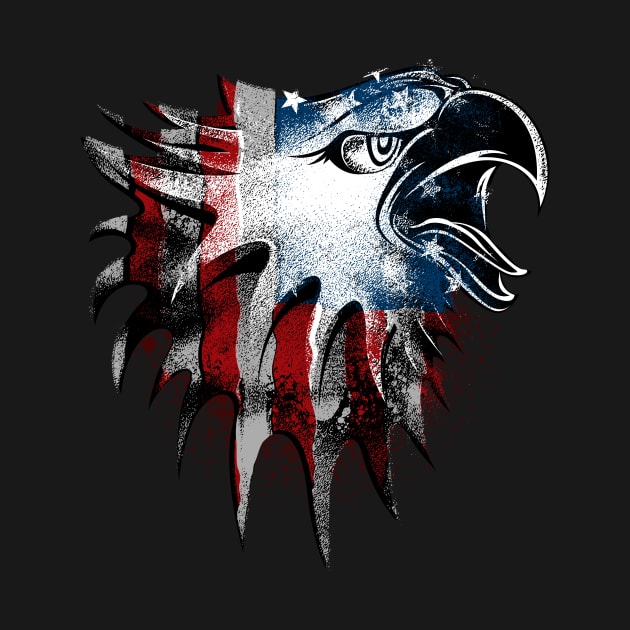 American Bald Eagle Patriotic USA Flag by Evoke Collective