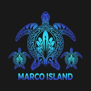 Vintage Marco Island Florida FL Ocean Blue Sea Turtle Souvenirs T-Shirt