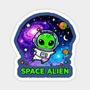 Space Alien T-Shirt | Cute Astronaut Alien Galaxy Design | Cosmic Adventure Tee Magnet