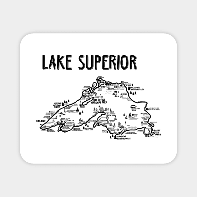 Lake Superior Map Magnet by fiberandgloss