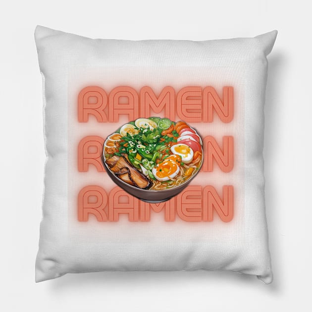 Ramen Katakana Vintage Japan Japanese Since Pillow by Flowering Away