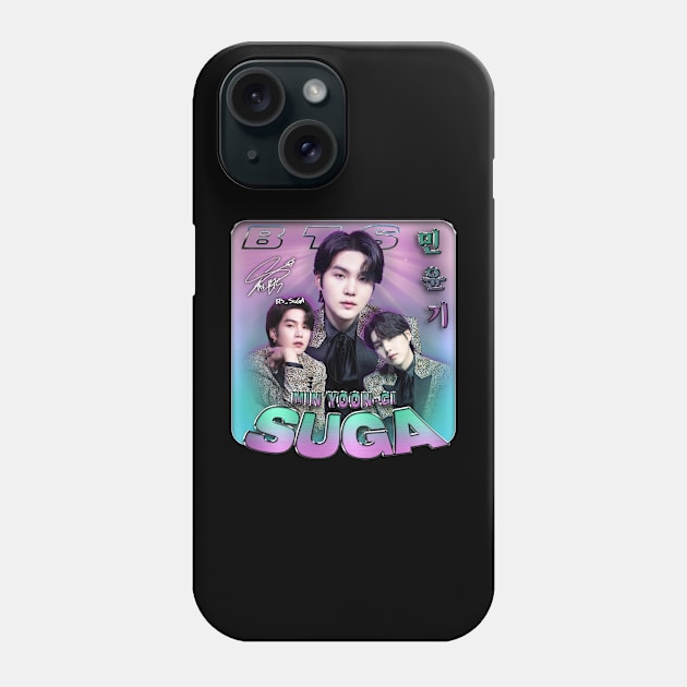 BTS SUGA BOOTLEG T-SHIRT Phone Case by Vinsgraphic 