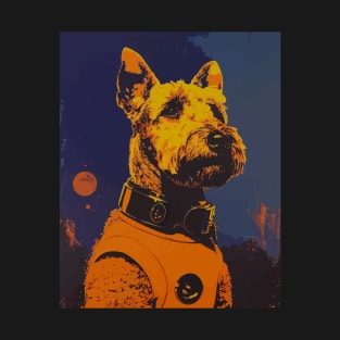 Vintage schnauzer dog astronaut portrait T-Shirt